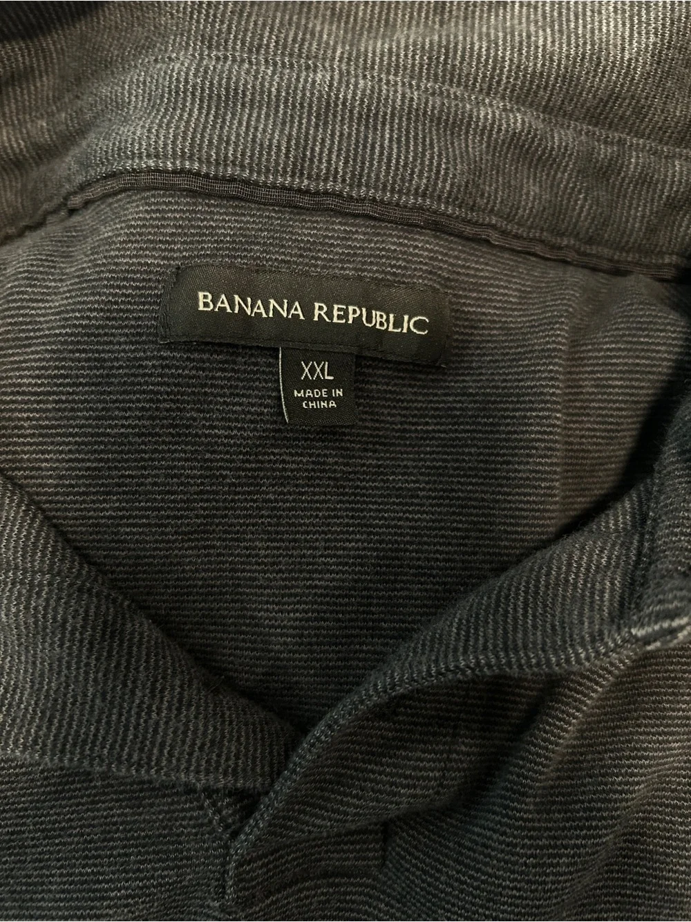 Banana Republic Men’s XXL Dark Charcoal Textured Polo Shirt